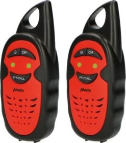 Alecto FR-05RD - Walkie Talkie Set Für Kinder - Reichweite Von Bis Zu 3 Kilometern, Schwarz/rot