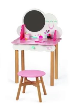 Janod Schmink- Und Frisiertisch "P'tite Miss" Mit Hocker Und Zubehör, 10 Teile