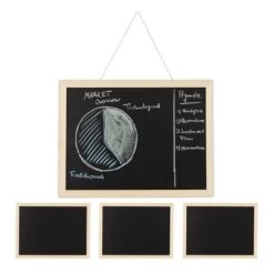 Relaxdays 4 X Kreidetafel Mit Holzrahmen 30x40 Cm