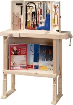 Pebaro Kinderwerkbank Aus Holz, Höhenverstellbar