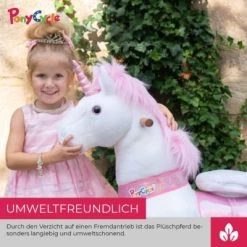 PonyCycle Kinder Reittiere Sternschnuppe Einhorn U-Serie Weiß Rosa Small Mit Sound -Spielzeugladen 16707066 05