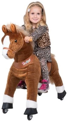 PonyCycle Kinder Reittiere Amadeus Pferd Hell Braun Medium Mit Sound - 3 Jahre Garantie
