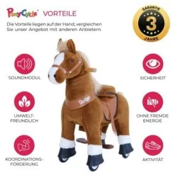 PonyCycle Kinder Reittiere Amadeus Pferd Hell Braun Medium Mit Sound - 3 Jahre Garantie -Spielzeugladen 16707096 04