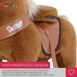 PonyCycle Kinder Reittiere Amadeus Pferd Hell Braun Medium Mit Sound - 3 Jahre Garantie -Spielzeugladen 16707096 06