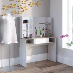 Vicco Schminktisch DAENERYS Weiß-Sonoma Frisiertisch Kommode Frisierkommode Spiegel -Spielzeugladen 19335255 04