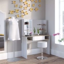 Vicco Schminktisch DAENERYS Weiß-Sonoma Frisiertisch Frisierkommode Spiegel Hocker -Spielzeugladen 19335399 04