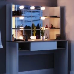 Vicco LED Schminktisch DAENERYS Weiß-Sonoma Frisiertisch Frisierkommode Spiegel -Spielzeugladen 19336986 05