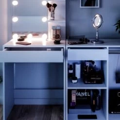 Vicco Schminktisch Frisiertisch Kommode Isabelle LED-Beleuchtung Beistellschrank -Spielzeugladen 19337269 05