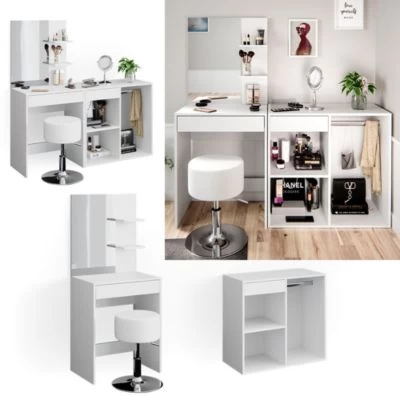 Vicco Schminktisch Frisiertisch Schminkkommode Isabelle + Hocker Beistellschrank 5 Vicco Schminktisch Frisiertisch Schminkkommode Isabelle + Hocker Beistellschrank – Bild 3
