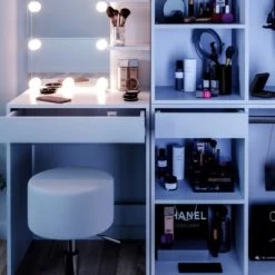 Vicco Schminktisch Frisiertisch Isabelle LED-Beleuchtung Hocker Beistellschrank -Spielzeugladen 19337463 05