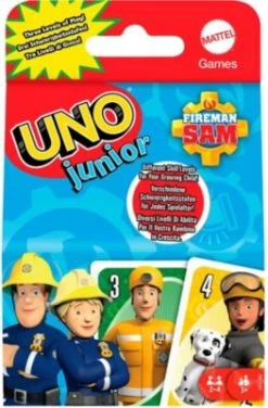 Mattel Games UNO Junior Feuerwehrmann Sam, Kartenspiel Für Kinder Ab 3 Jahren