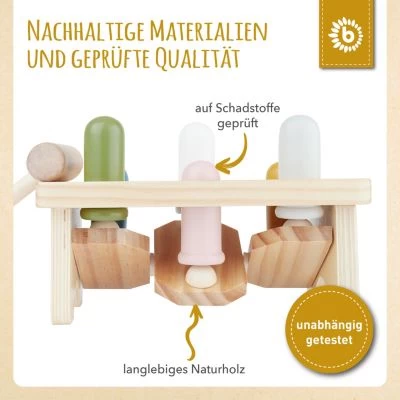 Bieco Klopfbank Buntes Holz Hammerspiel Baby Klopfer Hammer Spielzeug Ab 1 Jahr Werkbänke 7 Bieco Klopfbank Buntes Holz Hammerspiel Baby Klopfer Hammer Spielzeug Ab 1 Jahr Werkbänke – Bild 5