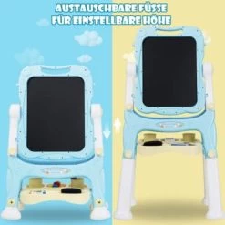 COSTWAY® Kindertafel Staffelei Standtafel Höhenverstellbar -Spielzeugladen 21652722 04