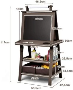 COSTWAY® Kindertafel Holztafel Mit Aufbewahrungsboxen -Spielzeugladen 21652971 05