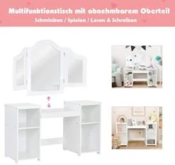 COSTWAY® Schminktisch Mit 3 Spiegeln & 4 Ablagen -Spielzeugladen 21653147 06