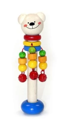 HESS Holzspielzeug Schellenstab Bär