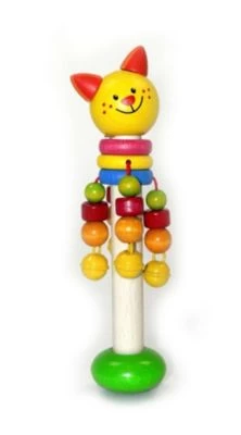 HESS Holzspielzeug Schellenstab Katze
