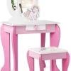 COSTWAY® Schminktisch Mit Hocker Cartoon-Muster 2 COSTWAY® Schminktisch Mit Hocker Cartoon-Muster -Spielzeugladen 23111856 01