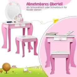 COSTWAY® Schminktisch Mit Hocker Cartoon-Muster -Spielzeugladen 23111856 04