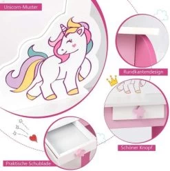 COSTWAY® Schminktisch Mit Hocker Cartoon-Muster -Spielzeugladen 23111856 05