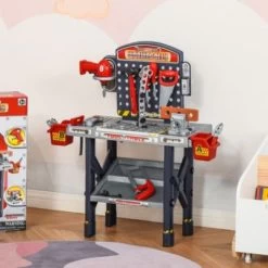 HOMCOM Kinder Werkbank Set Mit 55 Zubehörteilen -Spielzeugladen 23676030 04