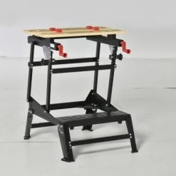 HOMCOM Werkbank Faltbares Design, Aufgedrucktes Lineal, 4 Verstellbare Drehzapfen Und 2 Kurbelarme -Spielzeugladen 23695064 02