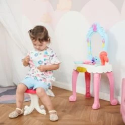 HOMCOM Kinderfrisiertisch-Set Mit Hocker Und Haartrockner -Spielzeugladen 24237368 04