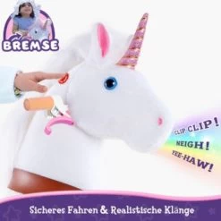 PonyCycle Kinder Reitspielzeug Weiß Einhorn Mit Bremsen Mit Klang Für 4-8 Jahre -Spielzeugladen 24927807 04