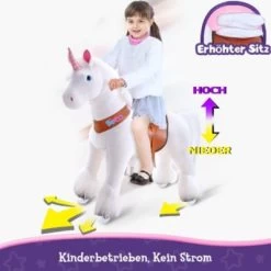 PonyCycle Kinder Reitspielzeug Weiß Einhorn Mit Bremsen Mit Klang Für 4-8 Jahre -Spielzeugladen 24927807 05