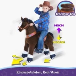 PonyCycle Kinder Reitspielzeug Dunkelbraunes Pferd Mit Bremsen Mit Klang Für 3-5 Jahre -Spielzeugladen 24927809 05