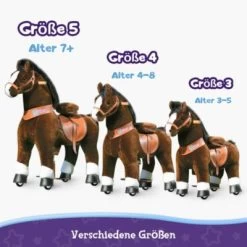 PonyCycle Kinder Reitspielzeug Dunkelbraunes Pferd Mit Bremsen Mit Klang Für 3-5 Jahre -Spielzeugladen 24927809 06