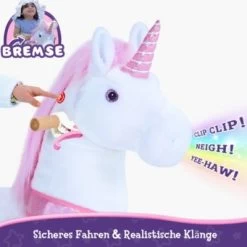 PonyCycle Kinder Reitspielzeug Rosa Einhorn Mit Bremsen Mit Klang Für 4-8 Jahre 11 PonyCycle Kinder Reitspielzeug Rosa Einhorn Mit Bremsen Mit Klang Für 4-8 Jahre -Spielzeugladen 24927811 04