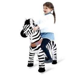 PonyCycle Kinder Reitspielzeug Zebra Mit Bremsen Für 4-8 Jahre