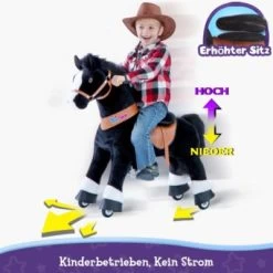 PonyCycle Kinder Reitspielzeug Schwarz Pferd Mit Bremsen Mit Klang Für 3-5 Jahre -Spielzeugladen 24927822 06