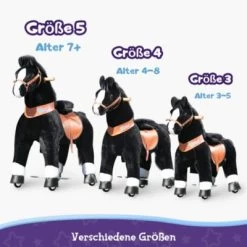 PonyCycle Kinder Reitspielzeug Schwarz Pferd Mit Bremsen Mit Klang Für 4-8 Jahre -Spielzeugladen 24927824 06