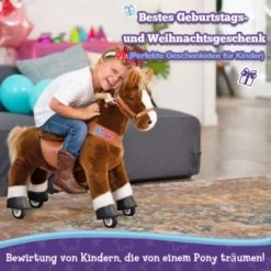 PonyCycle Kinder Reitspielzeug Braun Pferd Mit Bremsen Mit Klang Für 4-8 Jahre -Spielzeugladen 24927826 04