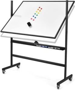 COSTWAY® Whiteboard Magnettafel 90x120cm Mit Rollen