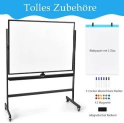COSTWAY® Whiteboard Magnettafel 90x120cm Mit Rollen -Spielzeugladen 25906430 03