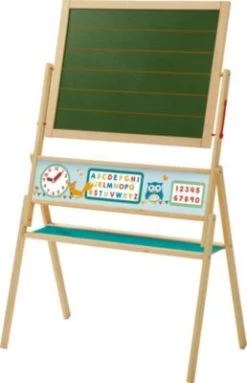 Roba ABC Eule Standtafel Mit Schreibtafel Liniert, Maltafel Magnetisch, Drehbar, Holz Natur