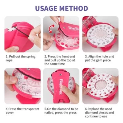 Vicabo Haar Glitzer Hefter Maschine Haarschmuck-Set Bedazzler Glam Styling-Werkzeug Mit 180 Haar-Edelsteinen Frisiersets Für Mädchen 8 Vicabo Haar Glitzer Hefter Maschine Haarschmuck-Set Bedazzler Glam Styling-Werkzeug Mit 180 Haar-Edelsteinen Frisiersets Für Mädchen – Bild 6