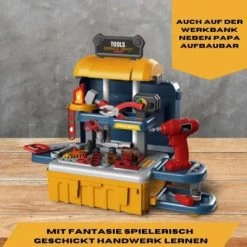 Coemo Kinder Werkbank Ulli - Werkzeugbank Kinder Mit Werkzeug Und Bauteilen - Schrauben, Sägen, Hämmern -Spielzeugladen 27450801 03