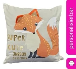 CreaDesign Kinder Kissen Kuschelkissen Fuchs Mit Name Personalisiert