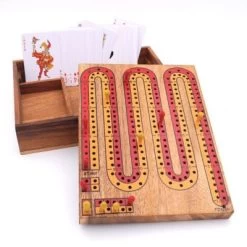 ROMBOL Cribbage - Tolles, Spannendes Kartenspiel Für 2 Personen Aus Holz