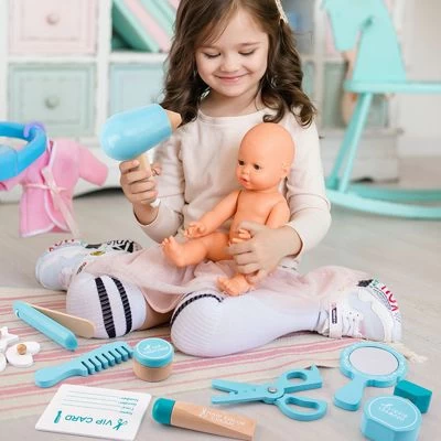 Epik Kinderhaarschnitt-Set Anziehspielzeug Aus Holz 4 Epik Kinderhaarschnitt-Set Anziehspielzeug Aus Holz – Bild 2