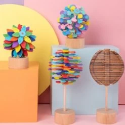 Debuy Hölzerne Drehscheibe Spinnspielzeug Hölzerne Spinnspiel-Dekoration, Kreativartikel -Spielzeugladen 30132803 03