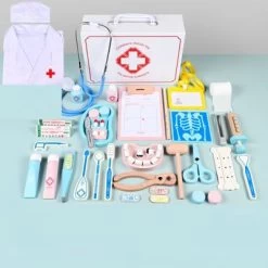 Epik Kinder Arzt Spielzeug Aus Holz Simuliertes Kleines Arzt Spielzeugset Aus Holz Für Kinder