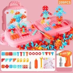 Enbaoxin Simulation Schraube Toolbox Bohrmaschine DIY Praktische Demontage Bohrmaschine Montage Puzzle Kinderspielzeug Kinder DIY Demontage Montage Puzzlespiel Simulation DIY Kinderspielzeug Zum Zerlegen Und Z