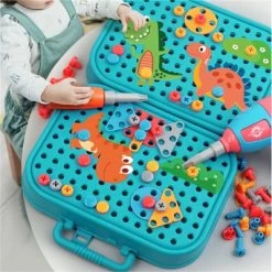 Enbaoxin Elektrische Bohrmaschine DIY Demontage Und Montage Puzzle Spielzeugkiste Für Kinder Simulierter Schraubwerkzeugkasten Für Kinder -Spielzeugladen 30245013 02
