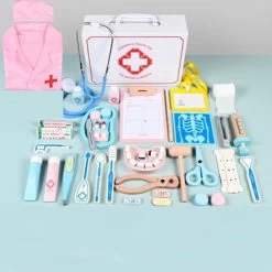 Enbaoxin Simuliertes Kleines Arzt Spielzeugset Aus Holz Für Kinder Holzspielhaus Für Kinder