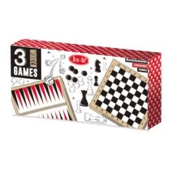! 3-in-1 Game Set Chess, Checkers & Backgammon